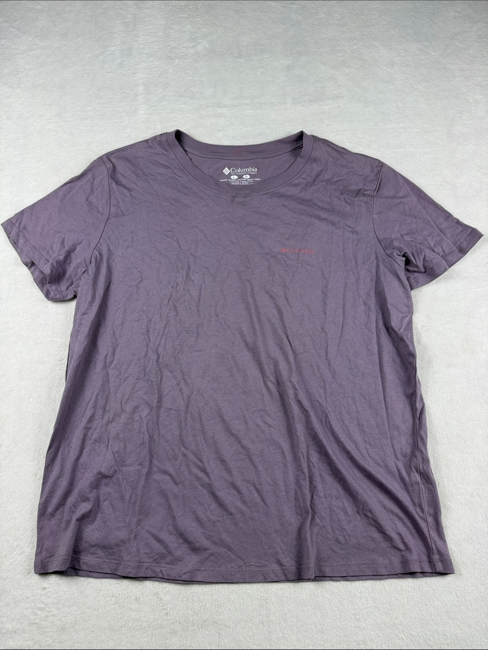 Columbia Cotton T-Shirt Short Sleeve Tee Dusty Purple Women’s Large